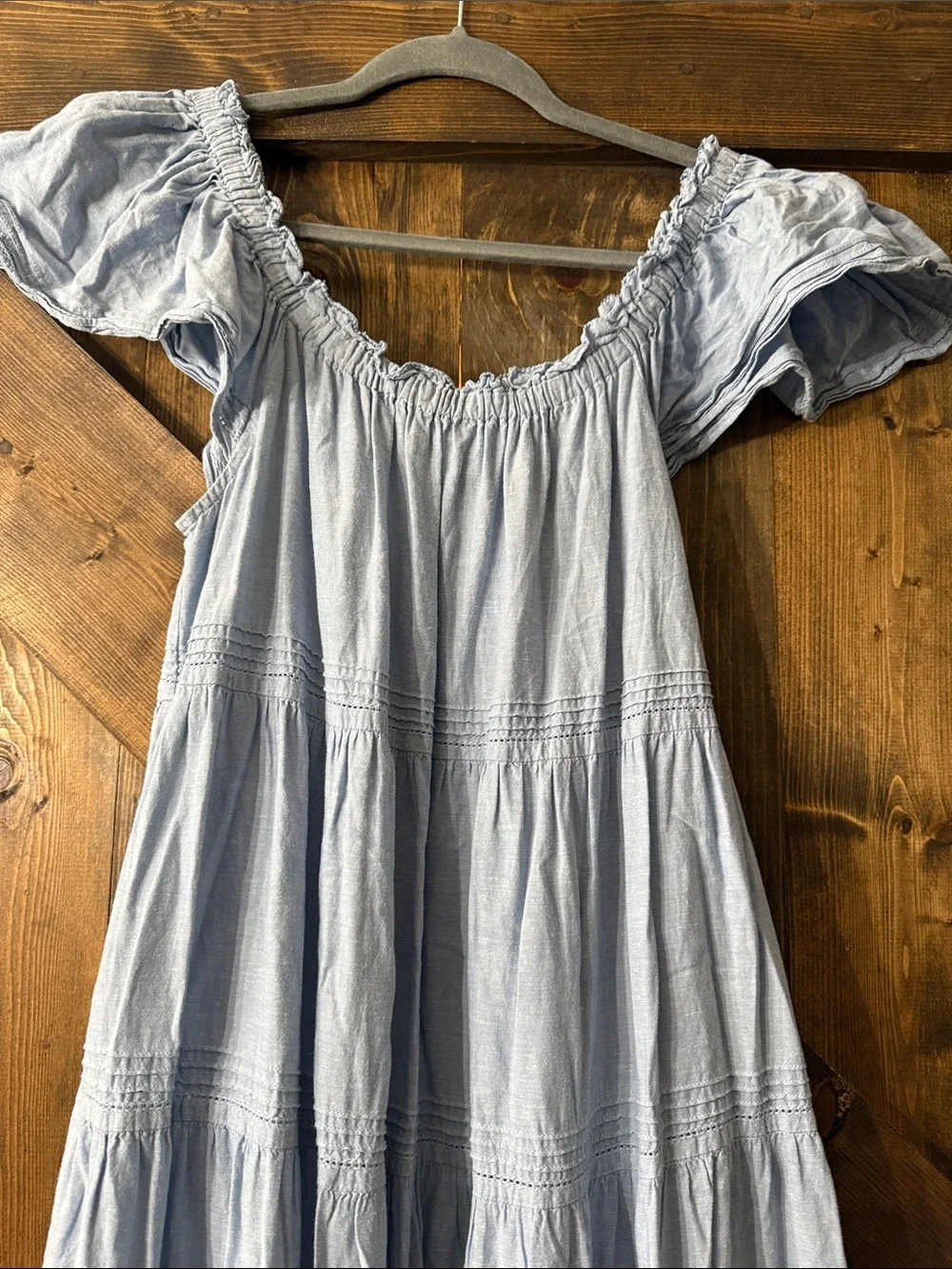 THE GREAT. Nightingale Smocked Tiered Midi Dress - Picture 6 of 10